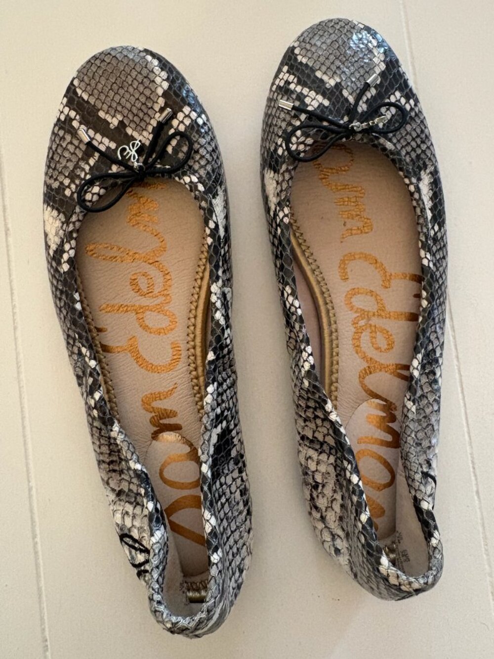 Trendy Sam Edelman Snakeskin Ballet Flats - Size 8.5
